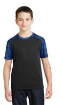 Sport-Tek Unisex Youth CamoHex Colorblock Short Sleeve T-shirt